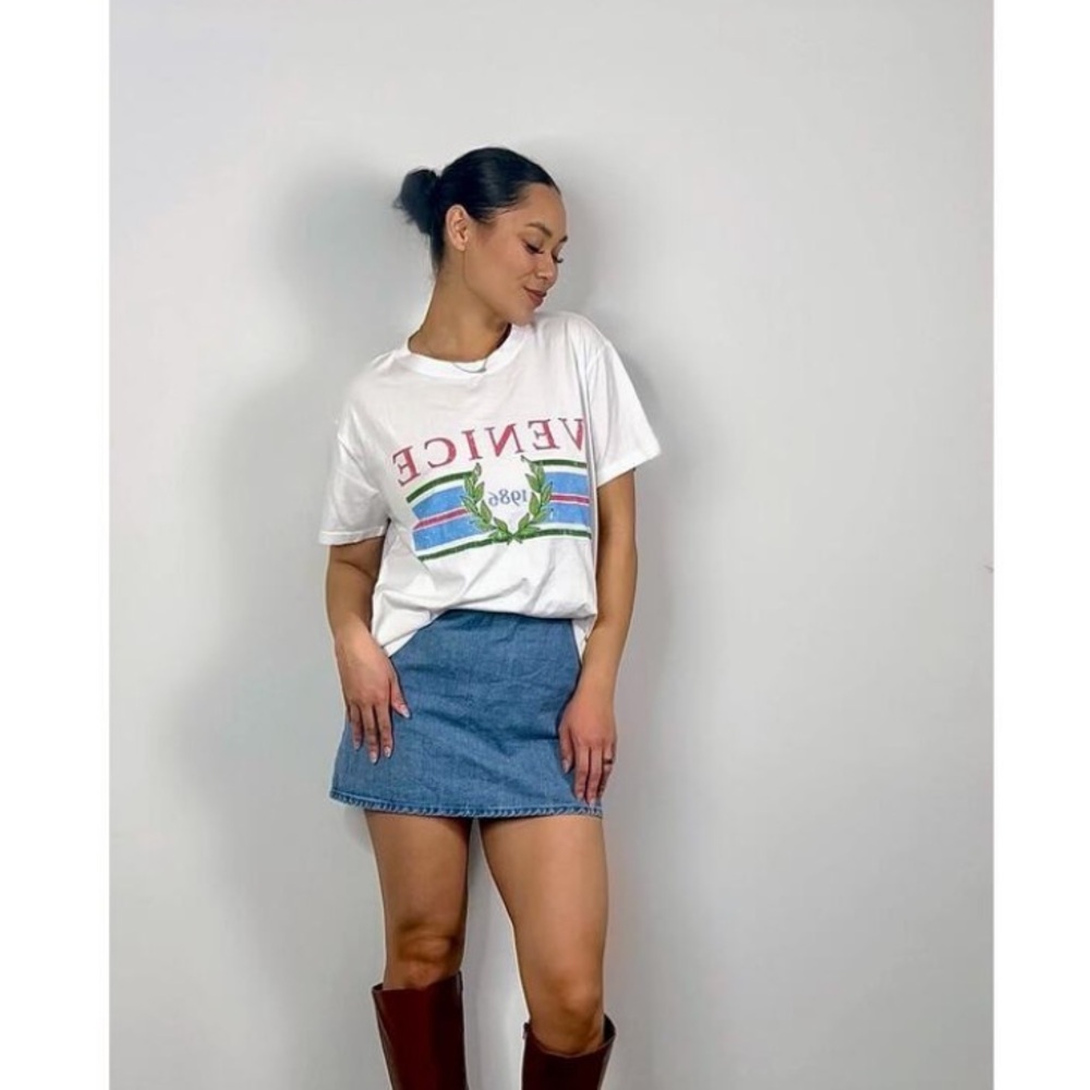 Show Me Your MuMu Blue Denim Mini All Night Skort